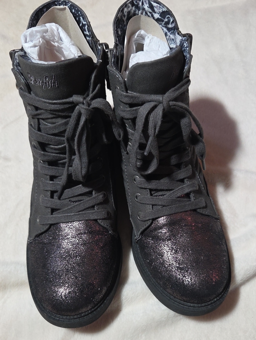 Blowfish Vixie-B Ankle Boots in Gunmetal Gypsy Charcoal Rustic